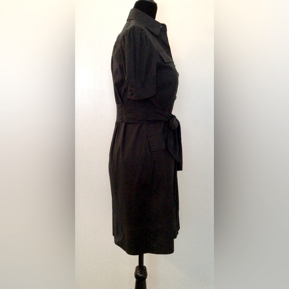 INÉD Black Shirt Dress with Wrap Belt - Japan Designer - Small - J 7 - US 4 - Picture 3 of 5